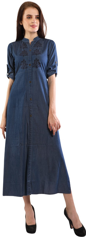 vashti Women Shirt Blue Dress
