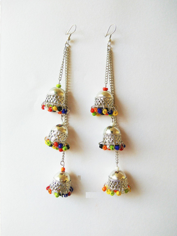 Long multicolor deals earrings