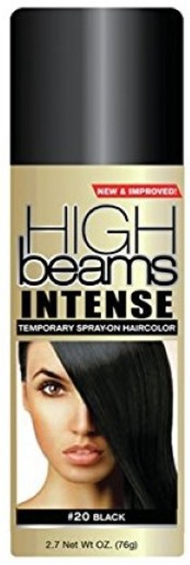 high beams Intense Temporary Spray On Hair Color - #20 Black Aerosol 2.7 oz. Hair Spray(250 ml)