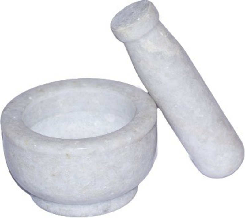 svcrafts01 white marble mortar pestle (okhli) Marble Masher(White, Pack of 1)