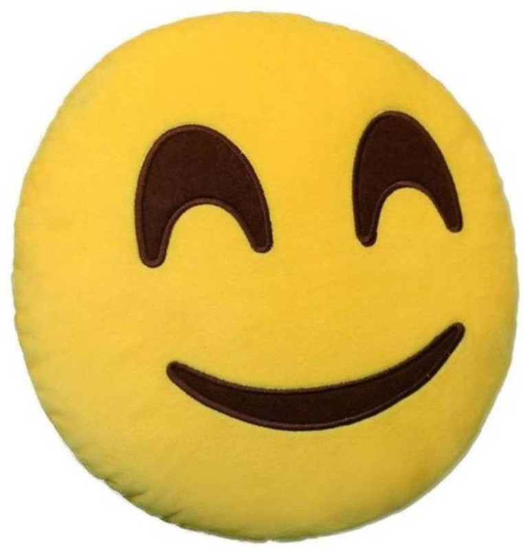 royal aditya Emoji Decorative Cushion Pack of 1(Yellow)