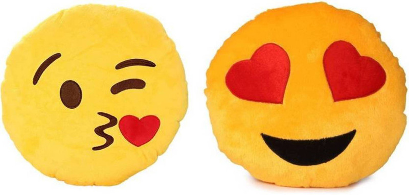 royal aditya Microfibre Round Decorative Cushion Pack of 2(Yellow)
