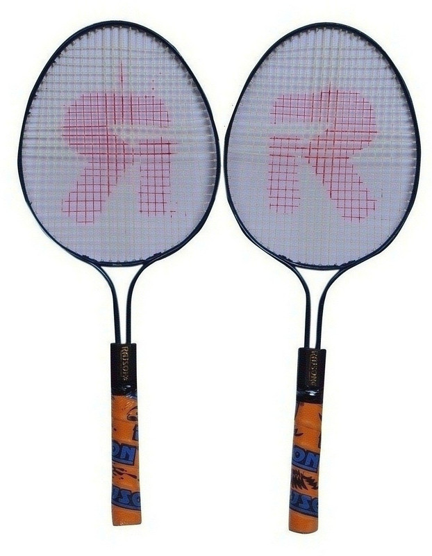 rajson Double Rod Small Size Badminton Racquet Pair For Kids Boys Girls 3 to 6 Years Multicolor Strung Badminton Racquet(Pack of: 2, 350)