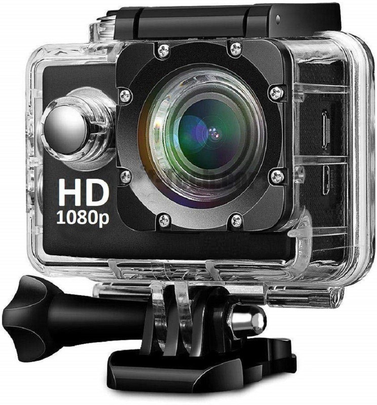 Pratham 1080P 12MP Sports Camera Full HD 2.0 Inch Action Cam 30m/98ft Underwater Waterproof Camera with Mounting Accessories Kit Sports and Action Camera(Black, 12 MP)