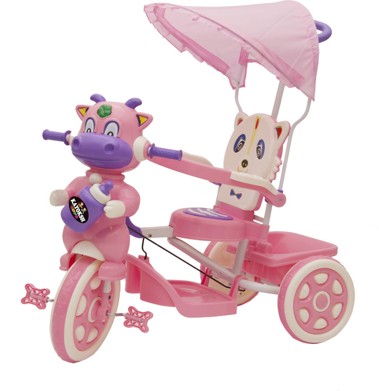 kayoksh BABY TRICYCLE FOR KIDS WITH FRONT OR BACK BASKET WITH CANOPY AND PARENT HANDLE OR MUSICAL TRICYCLE PINK COLOUR KIDS TRICYCLE RECOMMENDED TRICYCLE FOR BABY GIRL OR TRICYCLE FOR BABY BOY OR TRICYCLE FOR TODDLER GIRL OR TRICYCLE FOR TODDLER BOY RECOMMENDED FOR TODDLER 1,2,3,4,5 YEAR CHILDREN TR