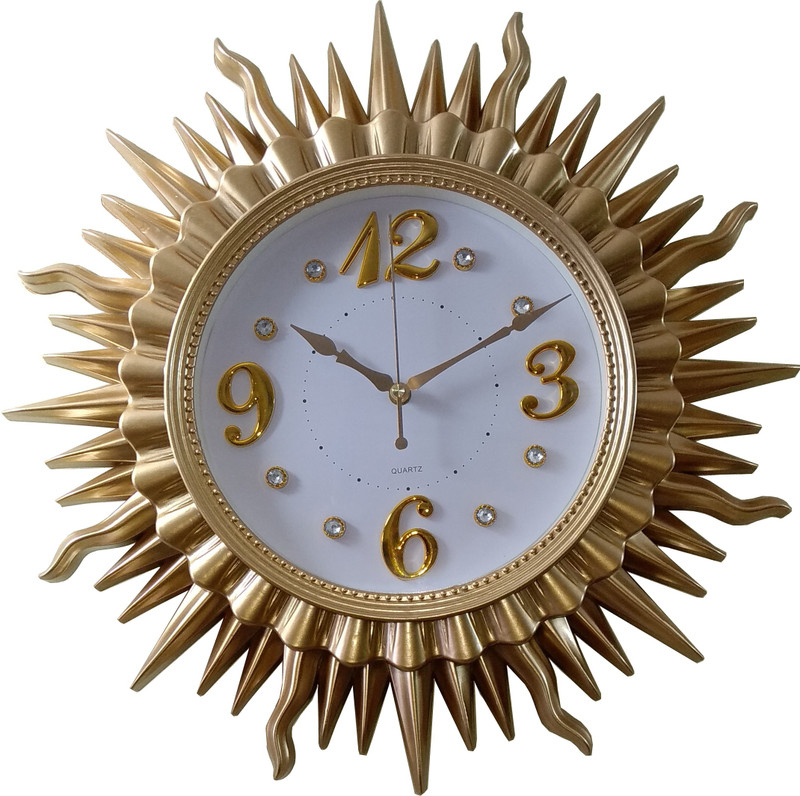 s k modern art Analog 51 cm X 51 cm Wall Clock(Gold, With Glass)