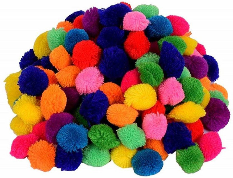craftistics Pom Pom multicolor balls for art & craft, decoration, jewellery making pack of 50