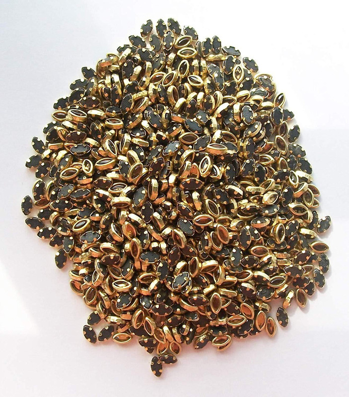 hglass Lens Shape 7mm 3800pcs Golden Loops for Embroidery Making, Art Craft Projects.