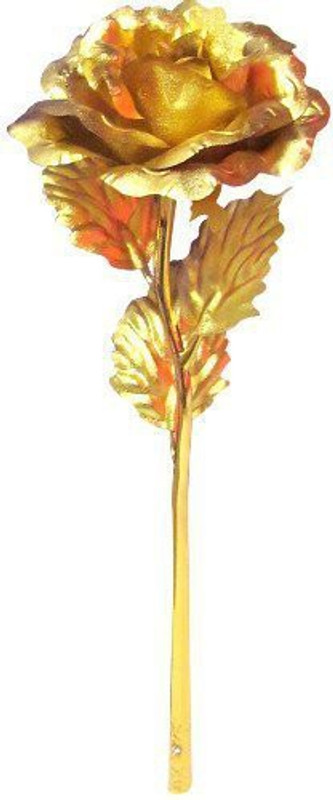vibgyor Gold Rose Artificial Flower(2.5 inch, Pack of 1)