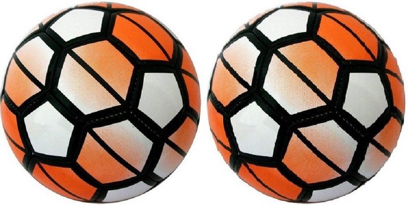 skyward Premier League (Pack Of 2 Balls ) Football - Size: 5(Pack of 1, White, Orange)