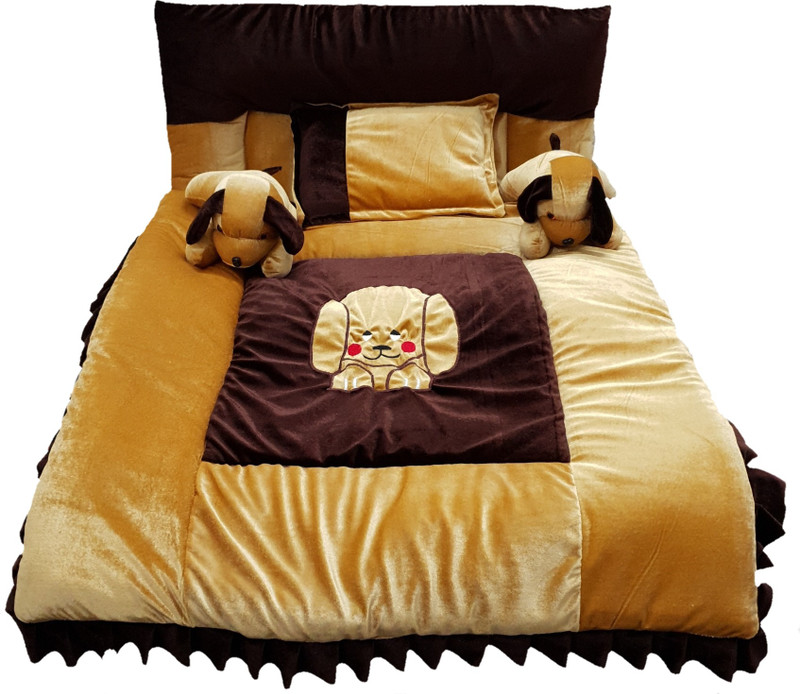 pinks n blues Velvet Bedding Set(CAMEL BROWN)