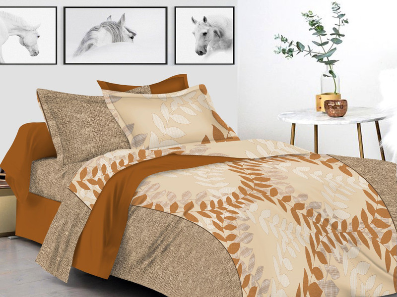 sheets and covers 185 TC Cotton Double King Floral Bedsheet(Pack of 1, Beige)