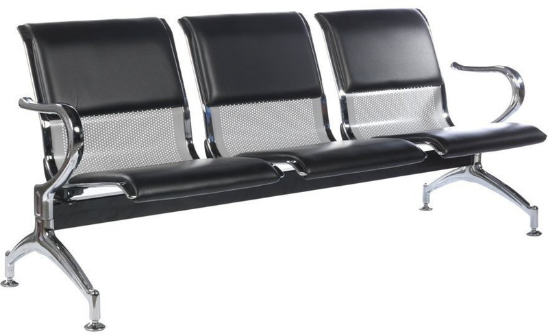 s k modern art Visitor Bench Metal 3 Seater(Finish Color - Steel Chrome finish)