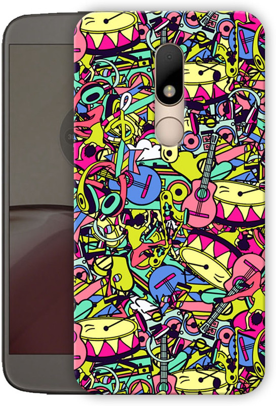 polymol Back Cover for Motorola M(drums guitar and everything doodle, Hard Case)
