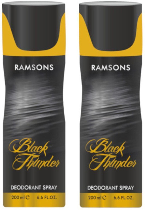 ramsons BLACK THUNDER Deodorant Spray  -  For Men & Women(200 ml, Pack of 2)