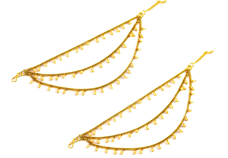 hariomcreations HariOmCreations traditional pearl strings side chain extenders . Attach it to any Jumkhas or traditional earring. Copper Ear Thread
