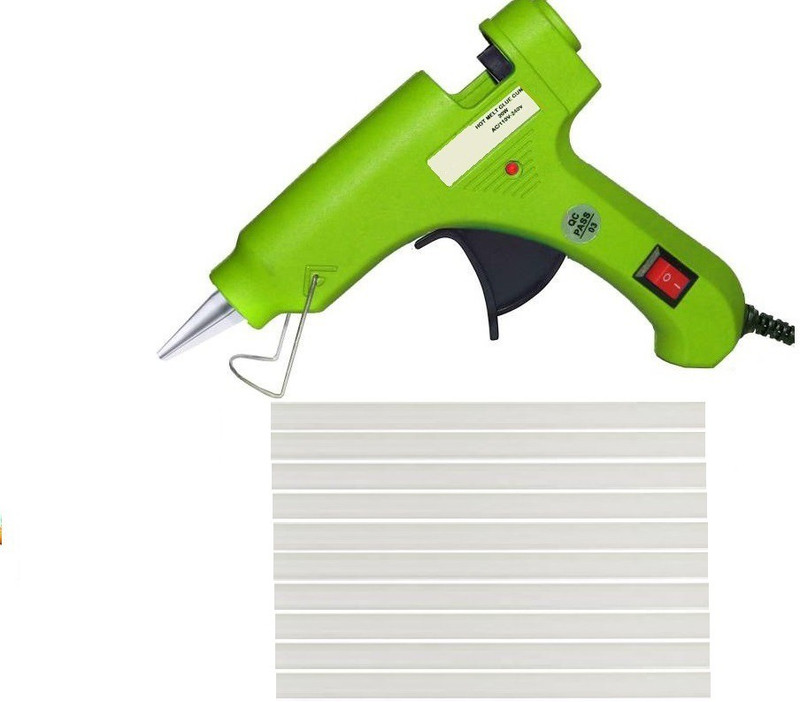 fixum 20 Watt light green Hot Melt Glue Gun With 10 Sticks For Wood , Box Standard Temperature Corded Glue Gun (07 mm) Standard Temperature Corded Glue Gun(7 mm)