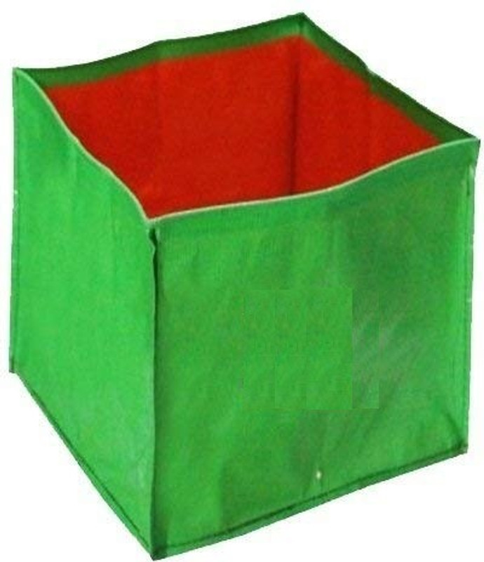 voolex Terrace Gardening HDPE Square Shaped Grow Bags for Vegetable, Flower Plants (12"x12"x12" Inches) - [30cms(L) X 30cms(B) X 30cms(H)] (250 GSM) - Pack of 1 Grow Bag