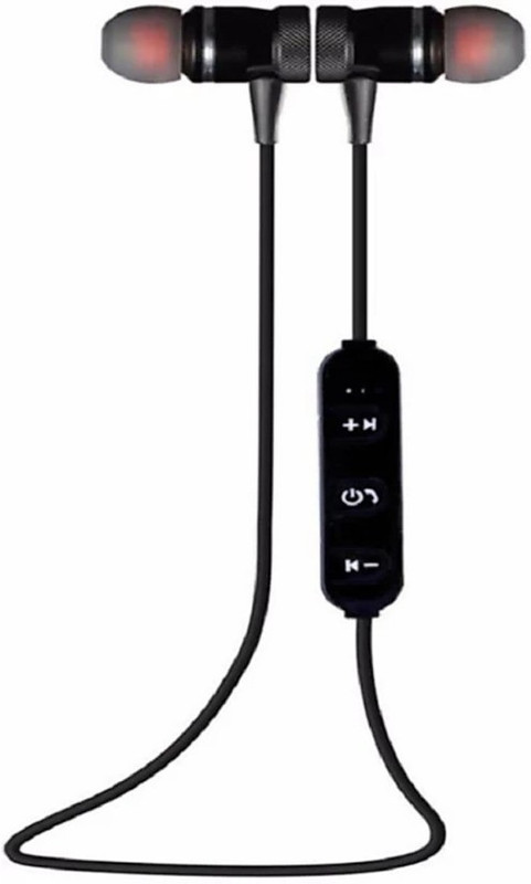 kadini magnet earphone Wired Headset with Mic(Black, In the Ear)