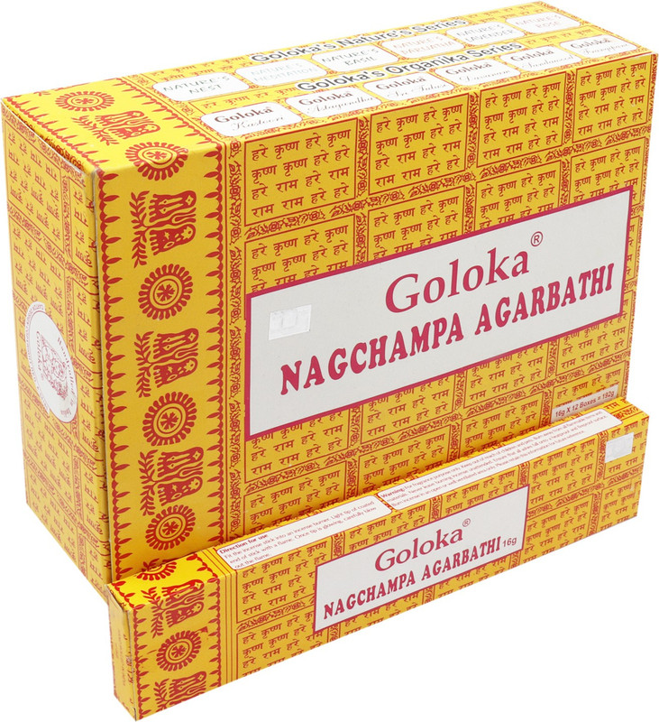 goloka Nag Champa Incense Sticks/agarbatti 16gm X 12 Pkt Incense Sticks/agarbatti with Incense holder Nag Champa Agarbattis(192 g)