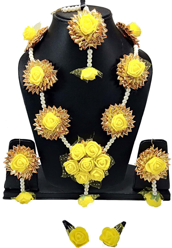 facet world Fabric Jewel Set(Yellow, White)