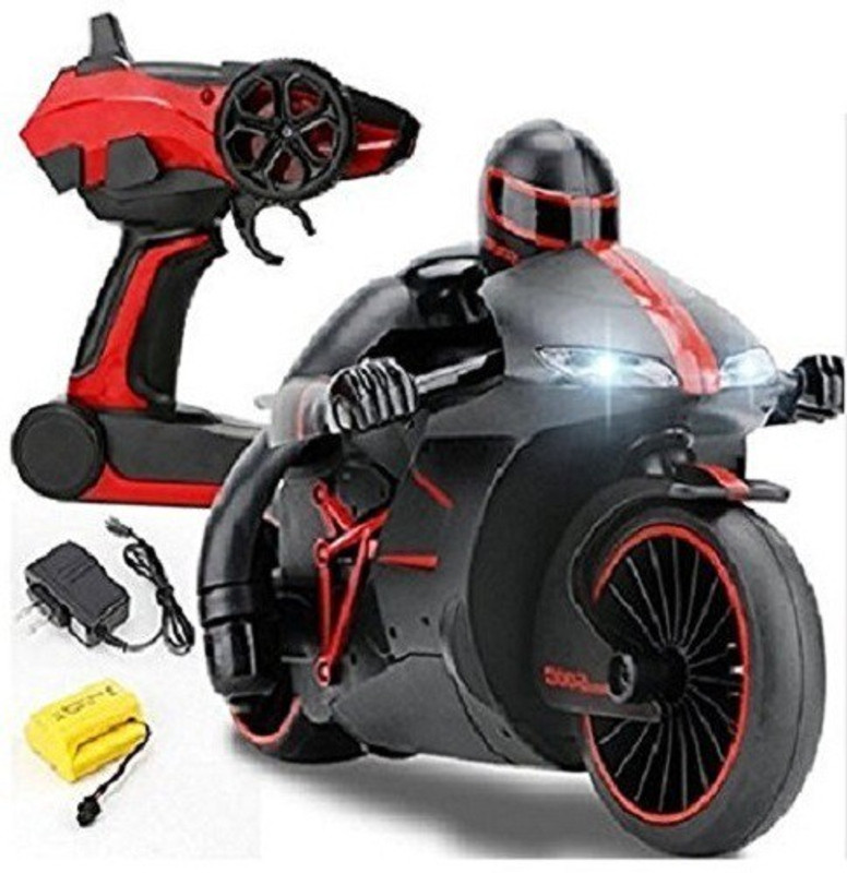 jk int High-Speed Lightning R/C Remote Control Motorcycle 2.4 GHz Rechargeable(Black)
