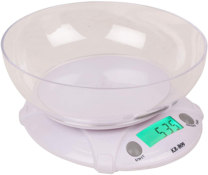 Alwick Kitchen Weighing Scale 1g to 7Kg Displays Units in KG, OZ, LB, With Measure Bowl Weighing Scale(White)