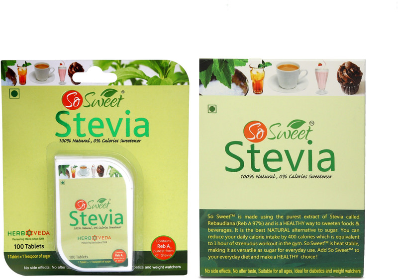 SO SWEET Stevia Combo of 100 Stevia Tablets and Stevia 50 Sachets 100% Natural Sweetener - Sugarfree Sweetener(100 Tablets, Pack of 2)
