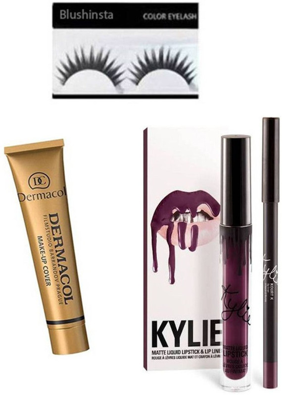 blushinsta dermacol, kylie liquid lipstick set 2 , eyelashes(4 Items in the set)