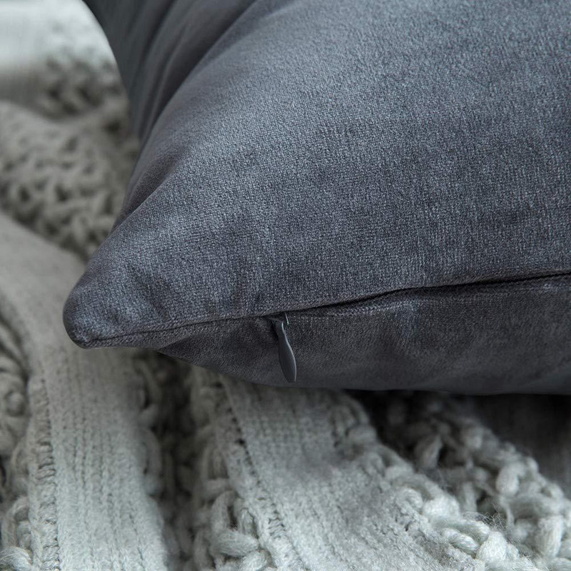 shoppingapplera Solid Pillows Cover(Pack of 2, 40 cm*40 cm, Grey)