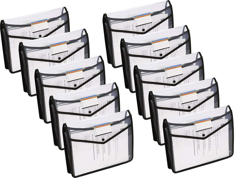 topmost heavy plastic Envelope Folder, Transparent Poly-Plastic A4 Documents File Storage Bag With Snap Button (pack of 10 )(Set Of 10, transparent)