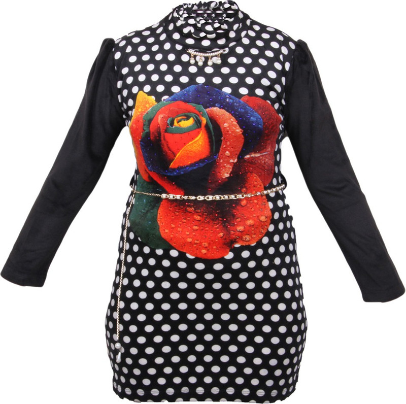 truffles Girls Casual Velvet Woollen Top(Black, Pack of 1)