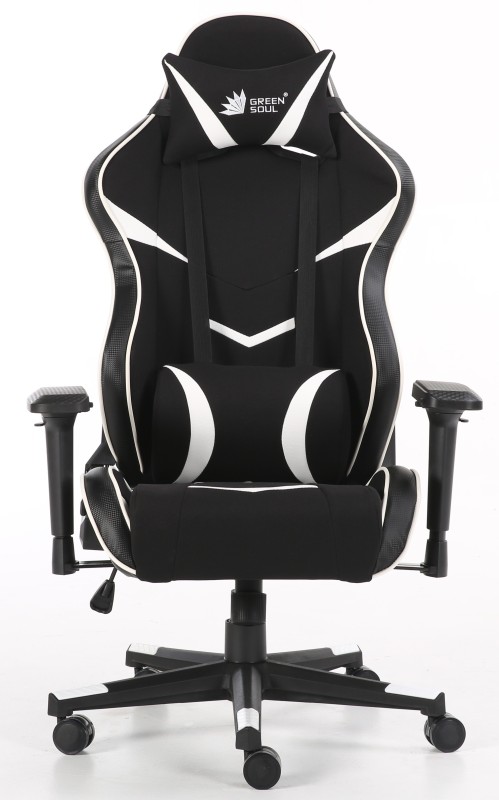 Green Soul Gaming / Ergonomic Chair with 180º Recline (Monster Series) (GS-734) Leatherette, Fabric Office Executive Chair(White, Black)