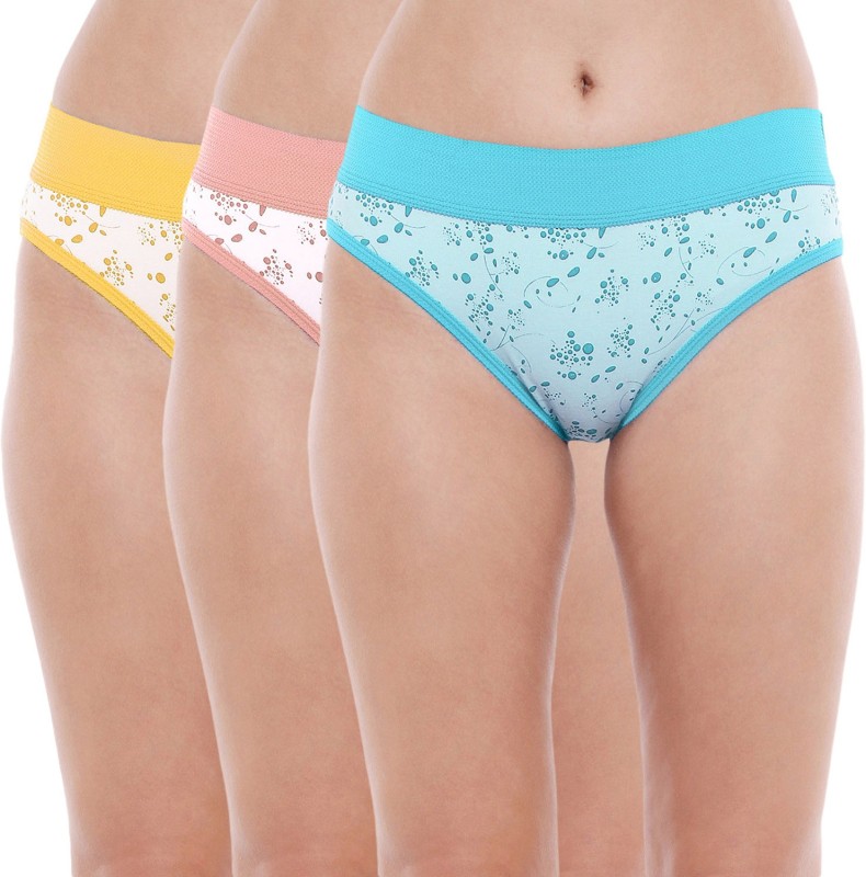 BodyCare Women Hipster Blue, Pink, Yellow Panty(Pack of 3)