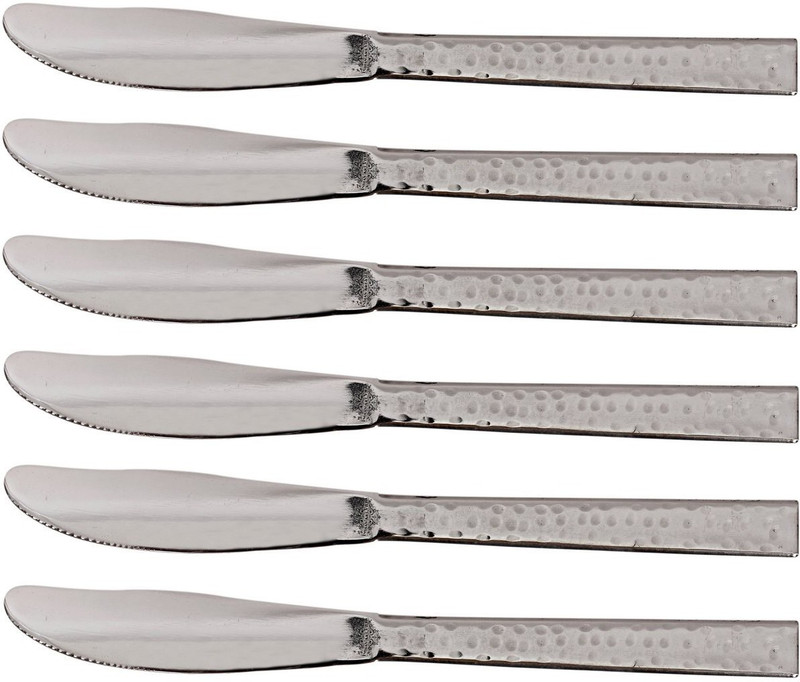 IndianArtVilla Set of Steel Hammer Knife - 21.08 cms Stainless Steel Table Knife Set(Pack of 6)