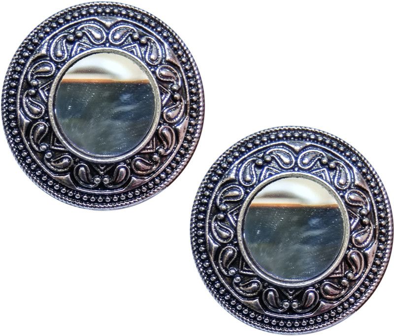 kriswa Oxidized silver plated round tops Alloy Stud Earring