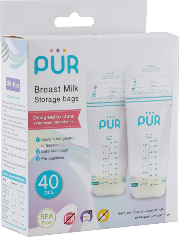 PUR Breast milk storage bags(Pack of 50, White)