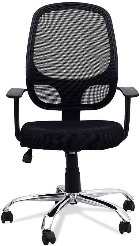 euro chairs JS Connect Euro Chairs Mesh Medium Back Office Chair Black Fabric Office Executive Chair(Black)