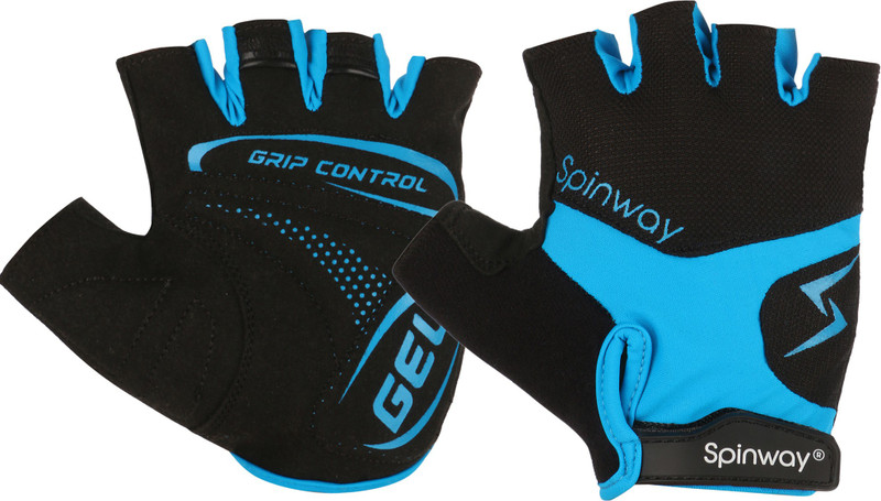 spinway Polyster Mesh Towel fabric with SBR Weight Lifting For Men| Padding with gel Gym & Fitness Gloves(Blue, Black)