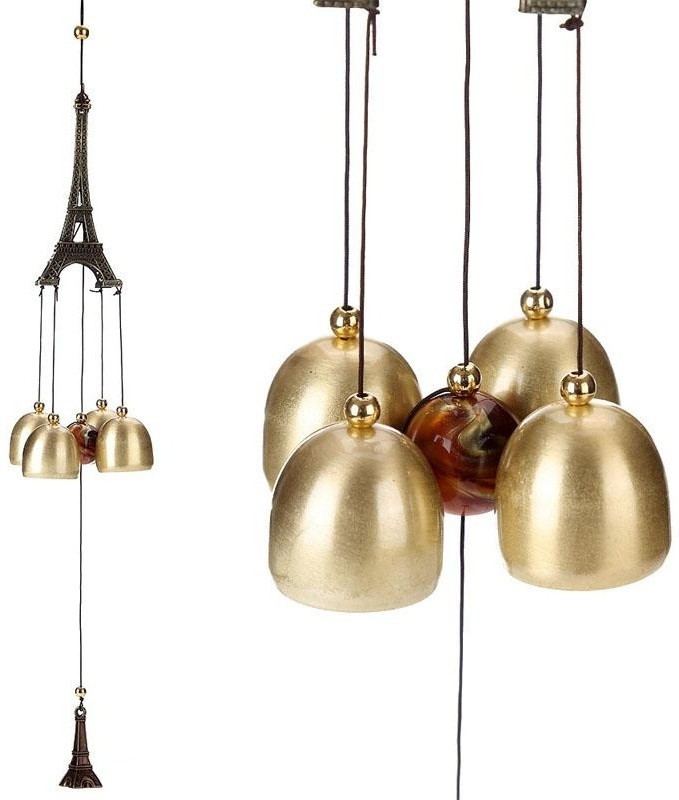Lovely Eiffel tower wind chime for gifts Copper, Plastic, Nylon Windchime(40 inch, Gold, Brown)