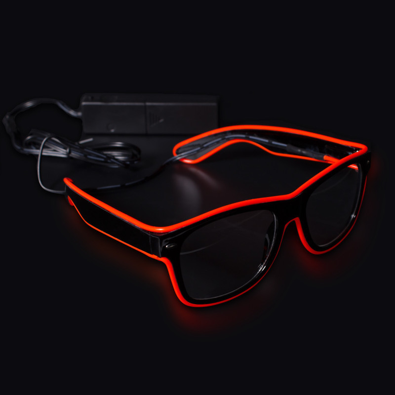 Jholmaal El Wire Glasses Goggles Red Color Neon Light Led Goggles