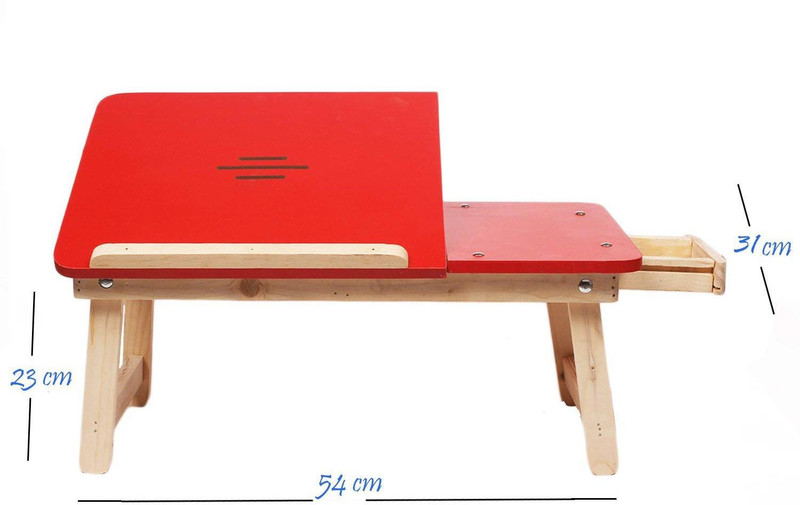 shoppyana Multi-Purpose Foldable Wood Portable Laptop Table(Finish Color - red)