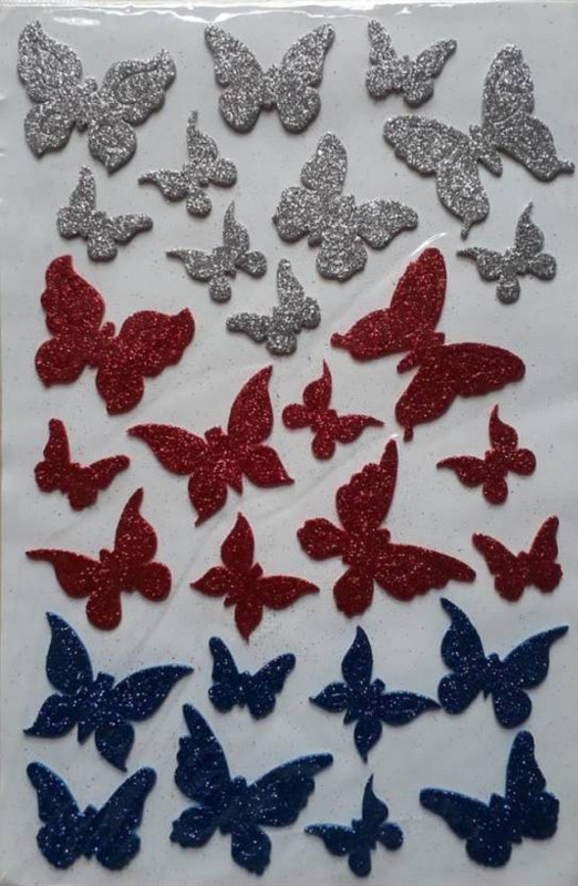 karigari Glitter Butterfly Foam Sheet Sticker