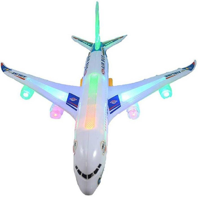 MS Amaze A380 Airplane Airbus With Lights Effect & Self Rotating (Running not fly)(Multicolor)