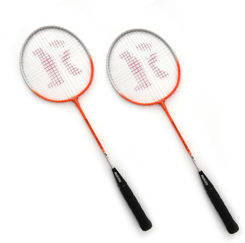 roxon Nexta badmintion Racquet set with cover and 3 piece nylon shuttles Multicolor Strung Badminton Racquet(Pack of: 2, 350 g)