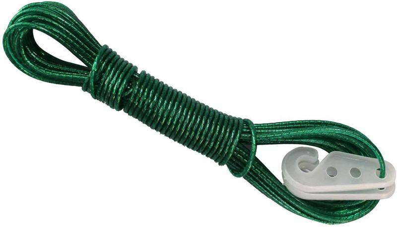 AllExtreme PVC 10 meter Coated Steel Anti-Rust Wire Rope Washing Line Clothesline Green(Length: 10 m, Diameter: 0 mm)