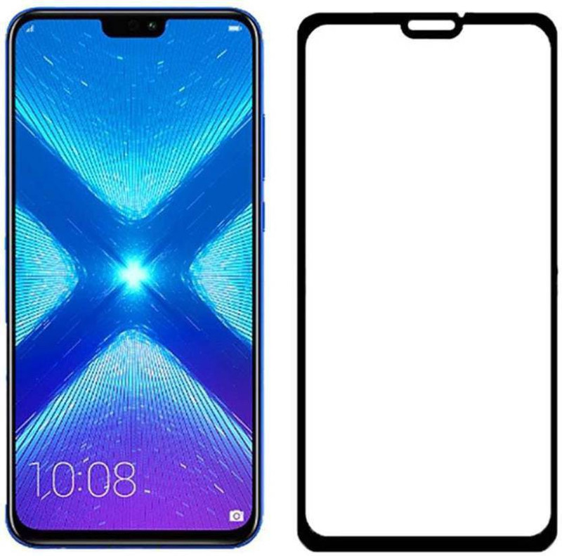 onlinecart Edge To Edge Tempered Glass for honor 8x full glue black, honor 8x full glue tempered glass(Pack of 1)