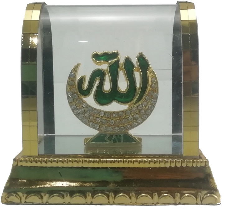 chungroo Spritual Gold Plated Glass Allah named Car Dashboard Idol Handicraft Decorative Showpiece  -  8 cm(Crystal)