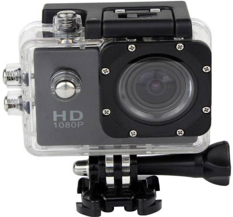 ALONZO Full HD 1080p 12mp 1080 Waterproof Ultra HD 2 inch LCD Display, HDMI Out, 170 Degree Wide Angle Sports and Action Camera(Black, 12 MP)