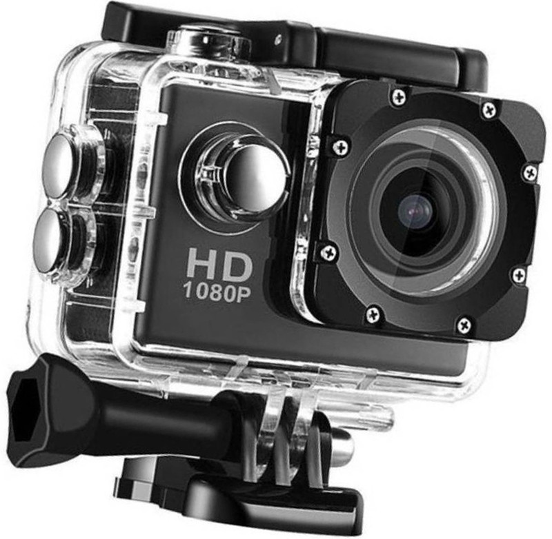 ALONZO Full HD 1080p 12mp action camera Ultra HD 1080P Rechargeable Batteries Sports and Action Camera(Black, 12 MP)